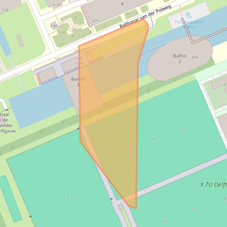 Kaart van postcodegebied 2628ZJ.