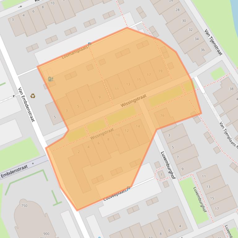 Kaart van postcodegebied 2628ZR.