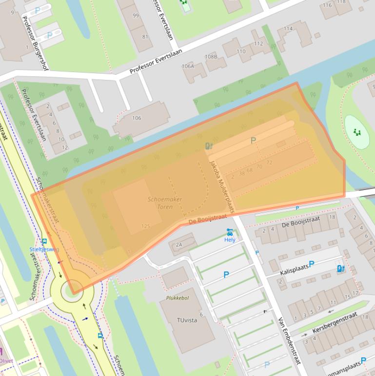 Kaart van postcodegebied 2628ZV.