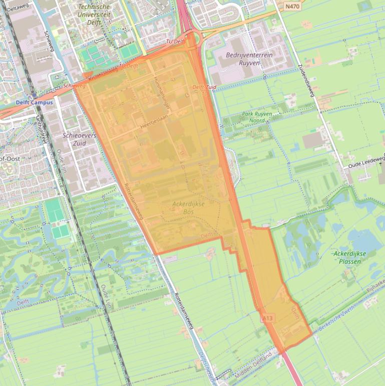 Kaart van postcodegebied 2629.