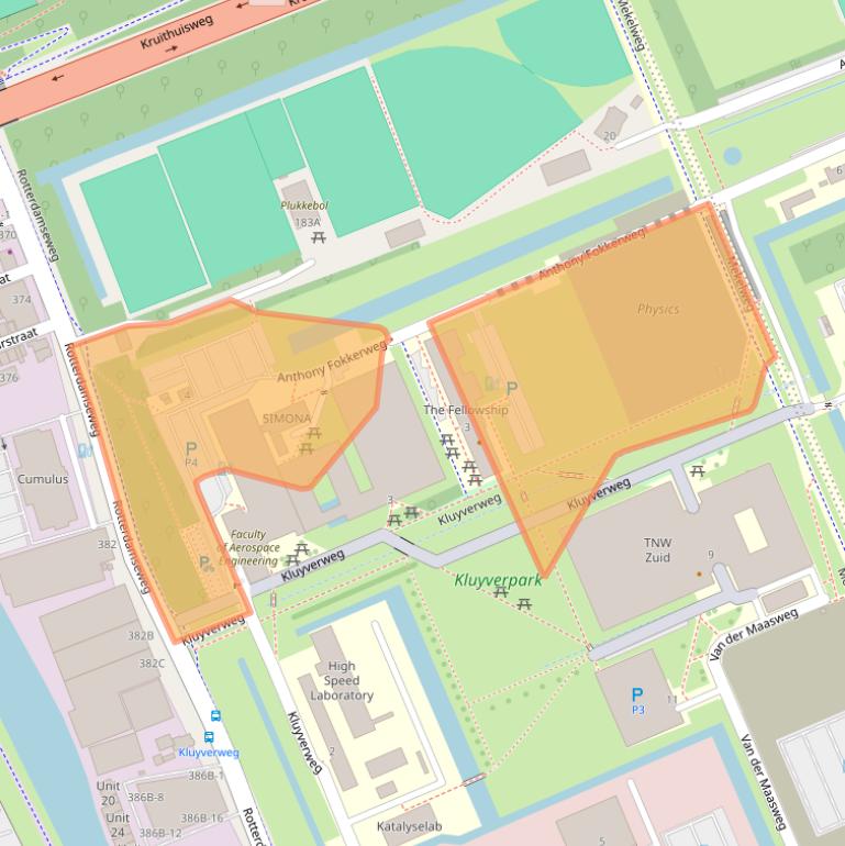 Kaart van postcodegebied 2629HC.