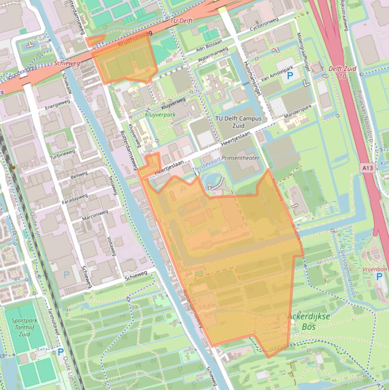 Kaart van postcodegebied 2629HD.