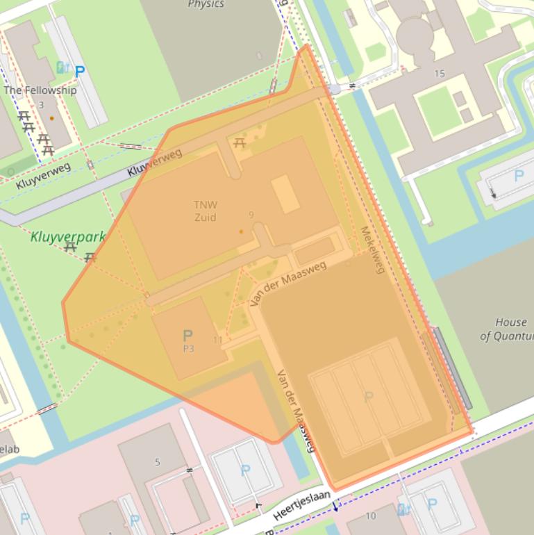 Kaart van postcodegebied 2629HZ.