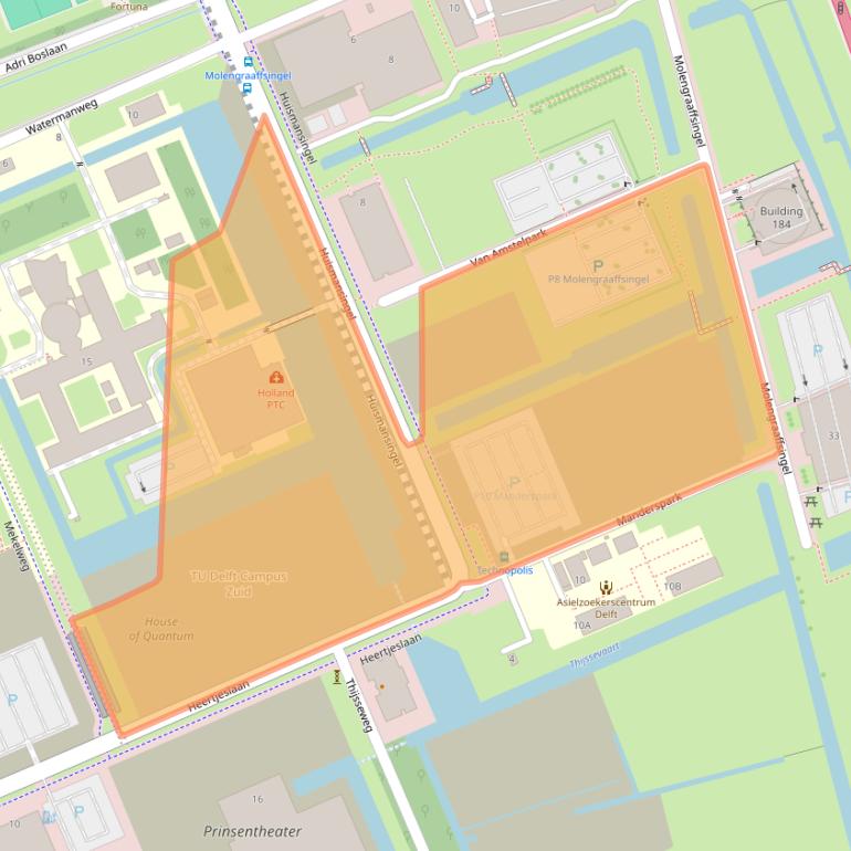 Kaart van postcodegebied 2629JH.