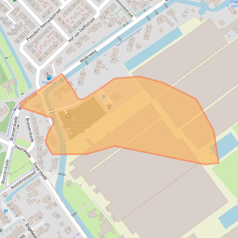 Kaart van postcodegebied 2631AB.