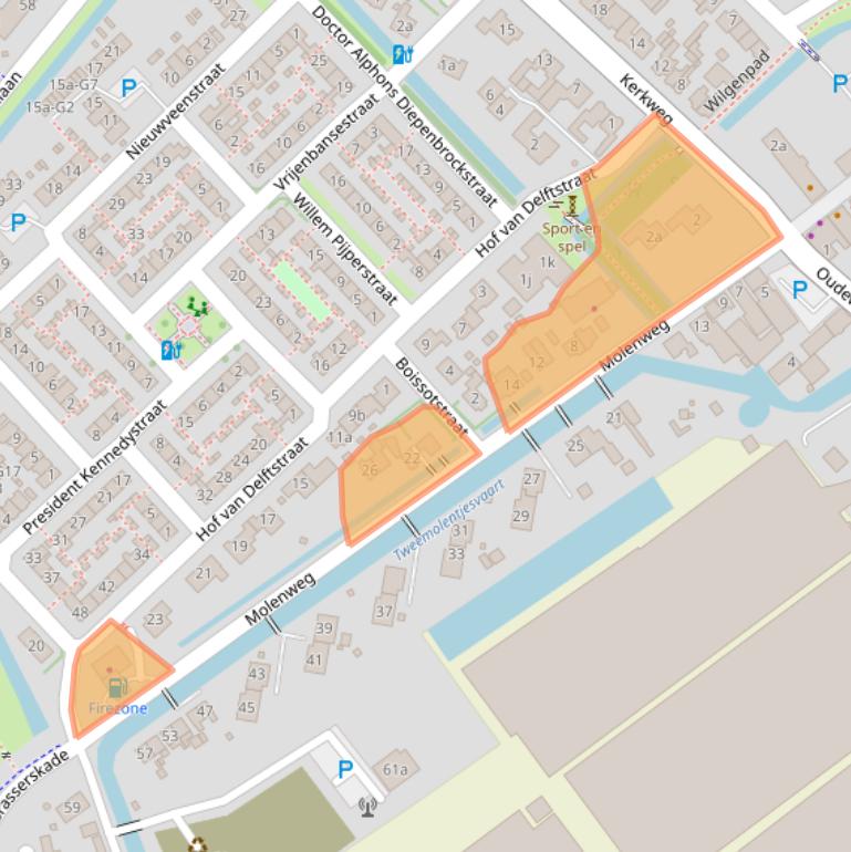 Kaart van postcodegebied 2631AC.