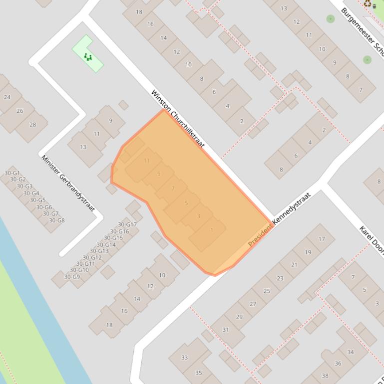 Kaart van postcodegebied 2631AK.