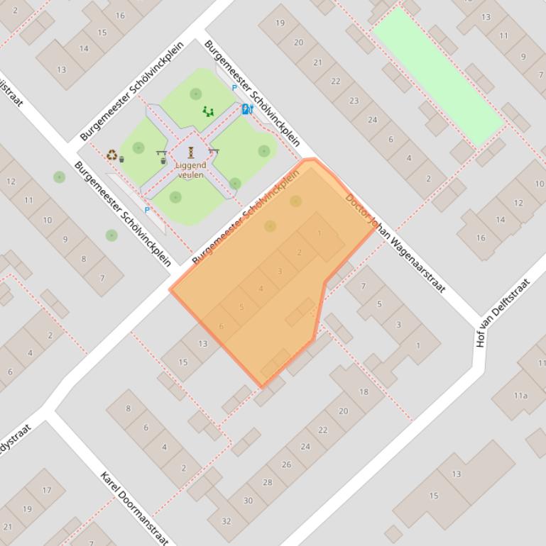 Kaart van postcodegebied 2631AW.