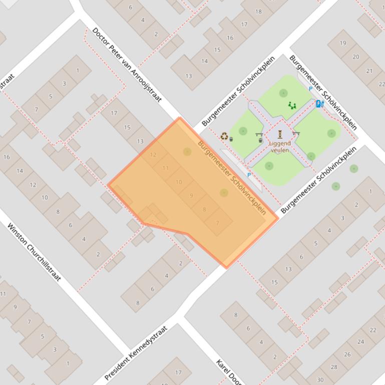 Kaart van postcodegebied 2631AX.