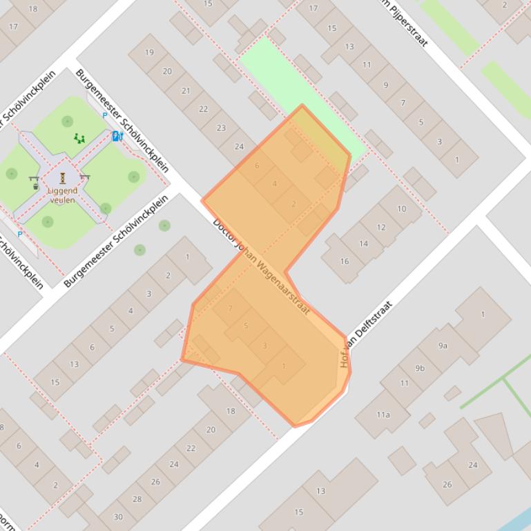 Kaart van postcodegebied 2631BA.