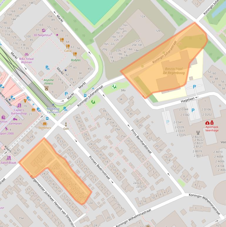 Kaart van postcodegebied 2631BK.