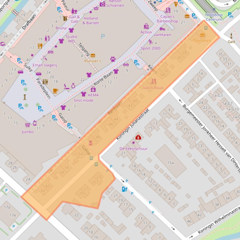 Kaart van postcodegebied 2631BM.