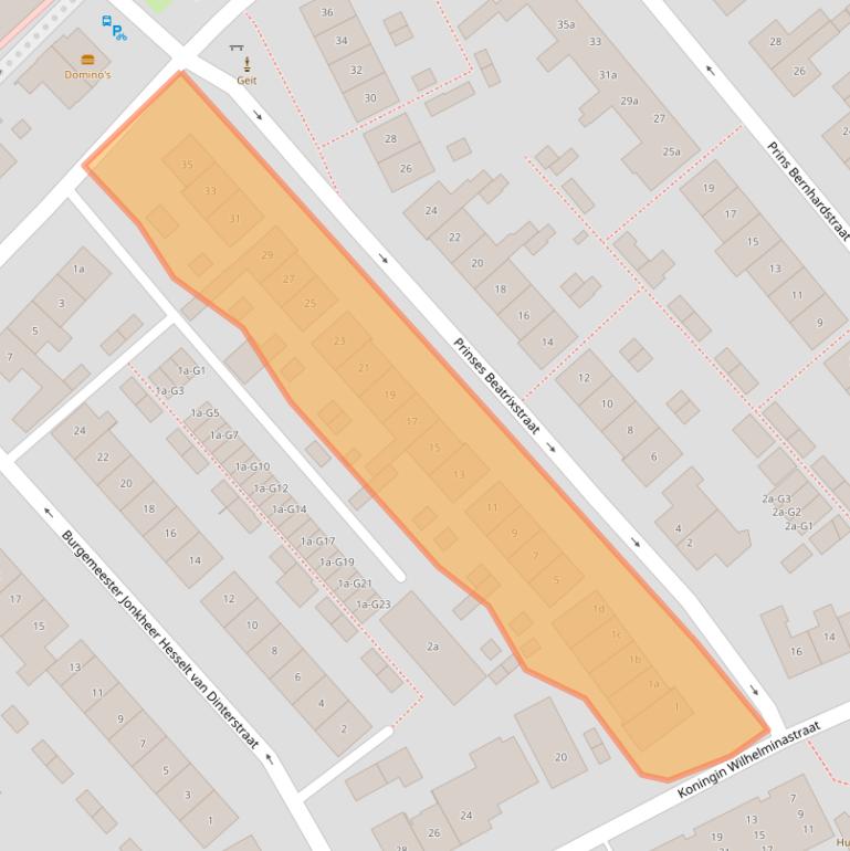 Kaart van postcodegebied 2631BS.