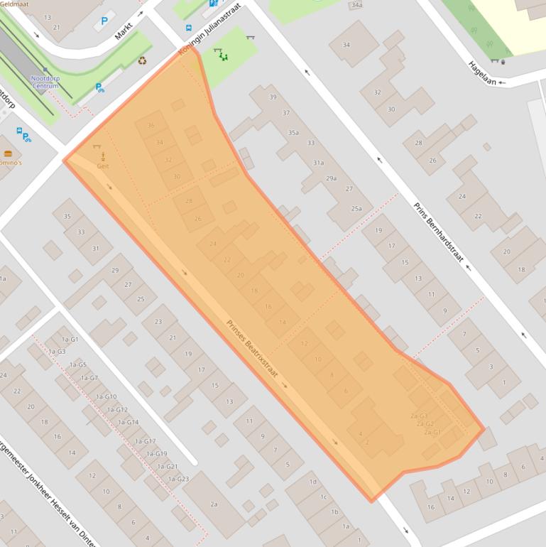 Kaart van postcodegebied 2631BT.