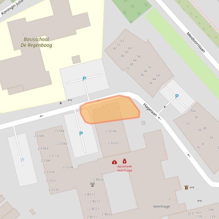 Kaart van postcodegebied 2631BV.