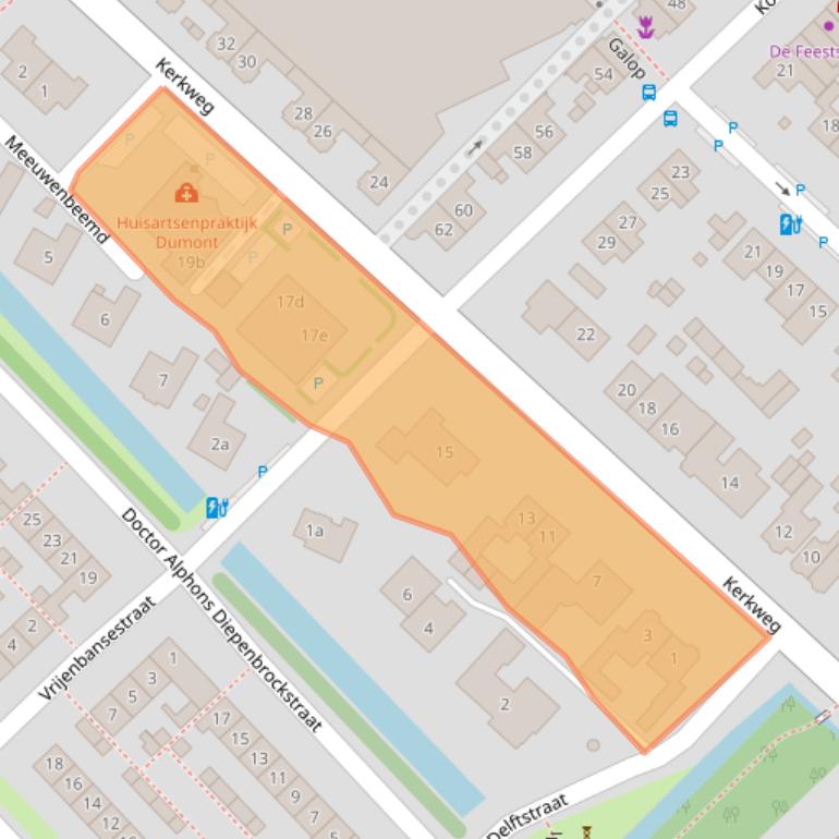 Kaart van postcodegebied 2631CB.