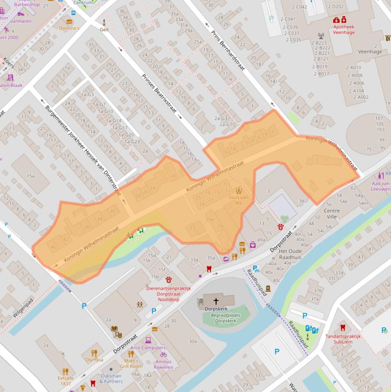 Kaart van postcodegebied 2631CW.