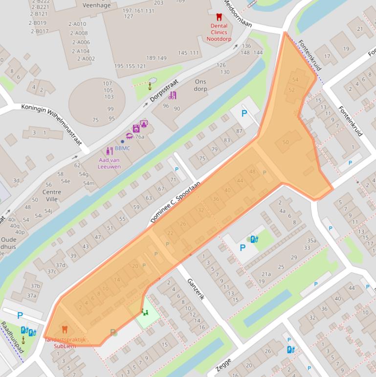 Kaart van postcodegebied 2631DC.