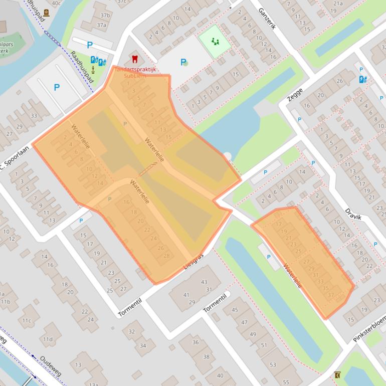 Kaart van postcodegebied 2631DE.