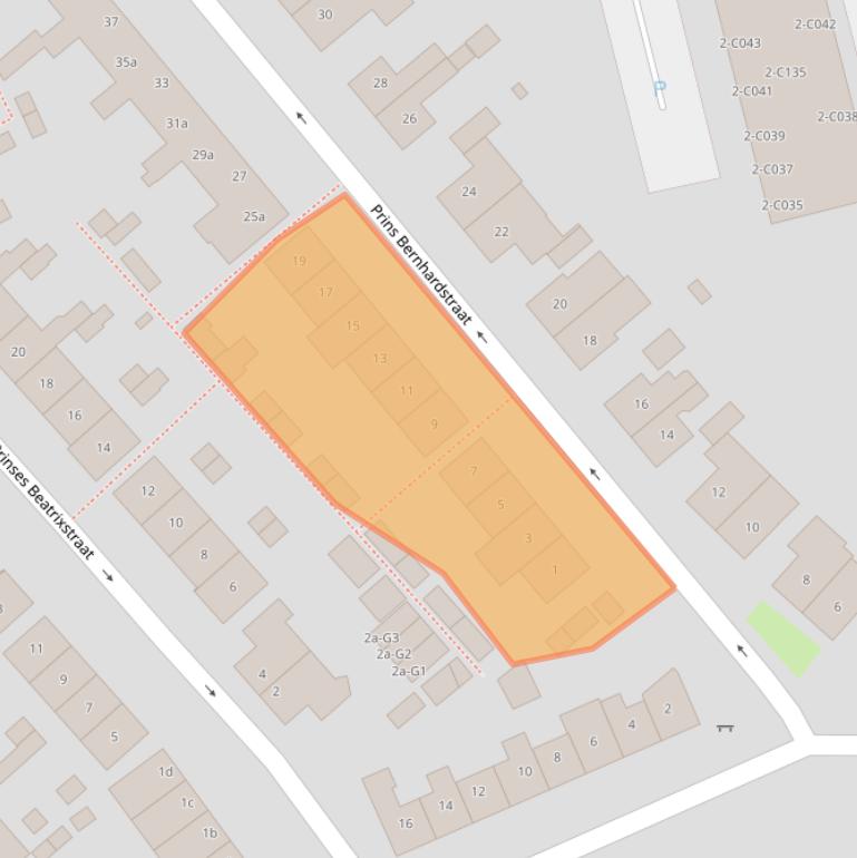 Kaart van postcodegebied 2631EA.