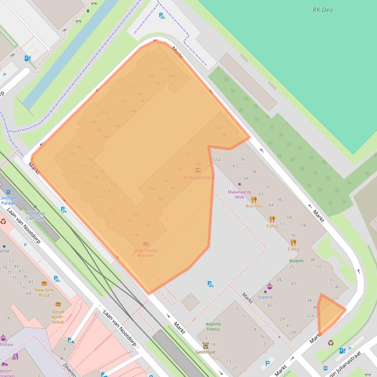 Kaart van postcodegebied 2631EE.