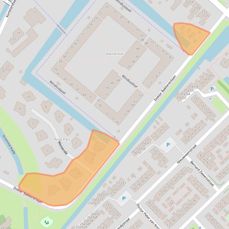 Kaart van postcodegebied 2631EV.