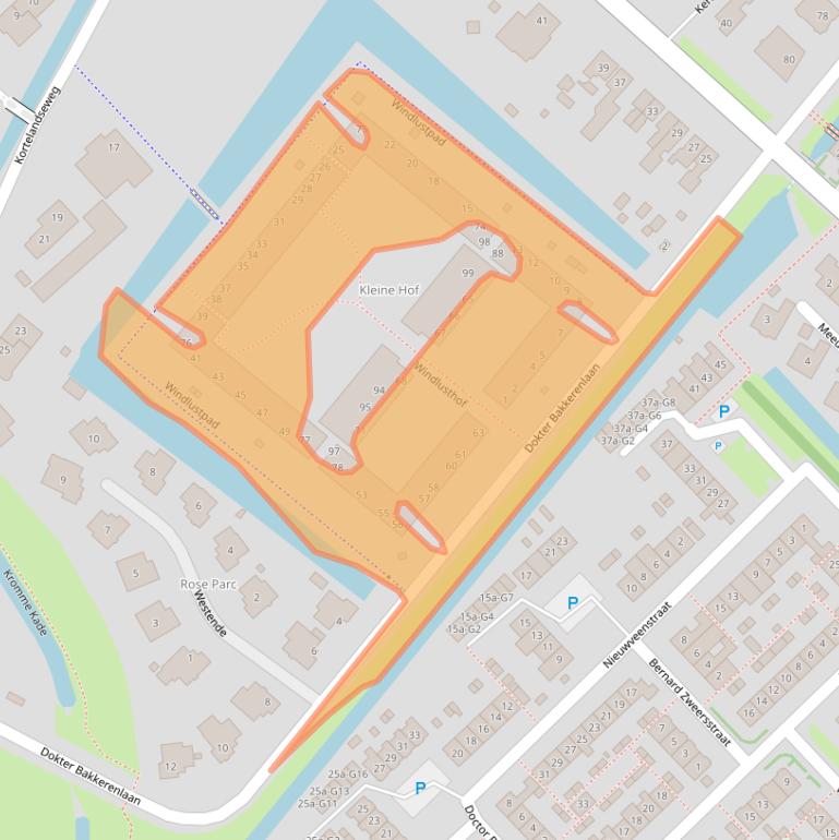 Kaart van postcodegebied 2631EX.