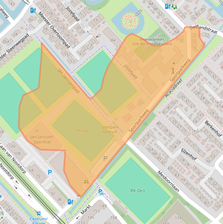Kaart van postcodegebied 2631GA.