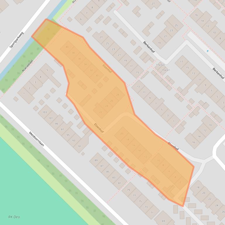 Kaart van postcodegebied 2631GH.