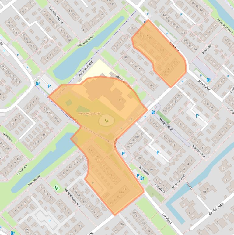 Kaart van postcodegebied 2631GS.