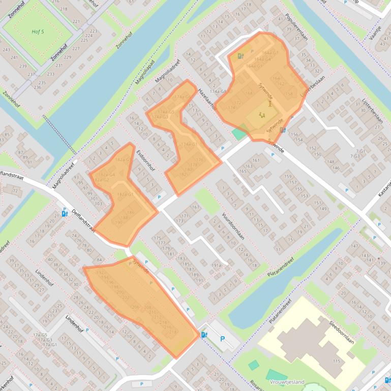 Kaart van postcodegebied 2631GX.