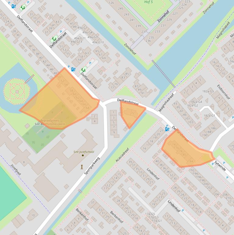 Kaart van postcodegebied 2631HE.