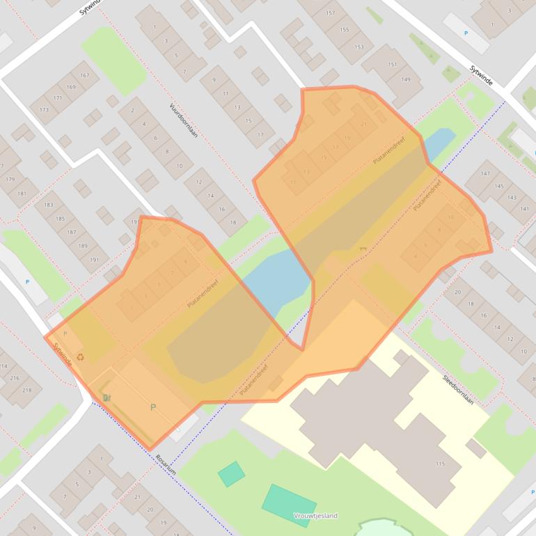 Kaart van postcodegebied 2631JD.