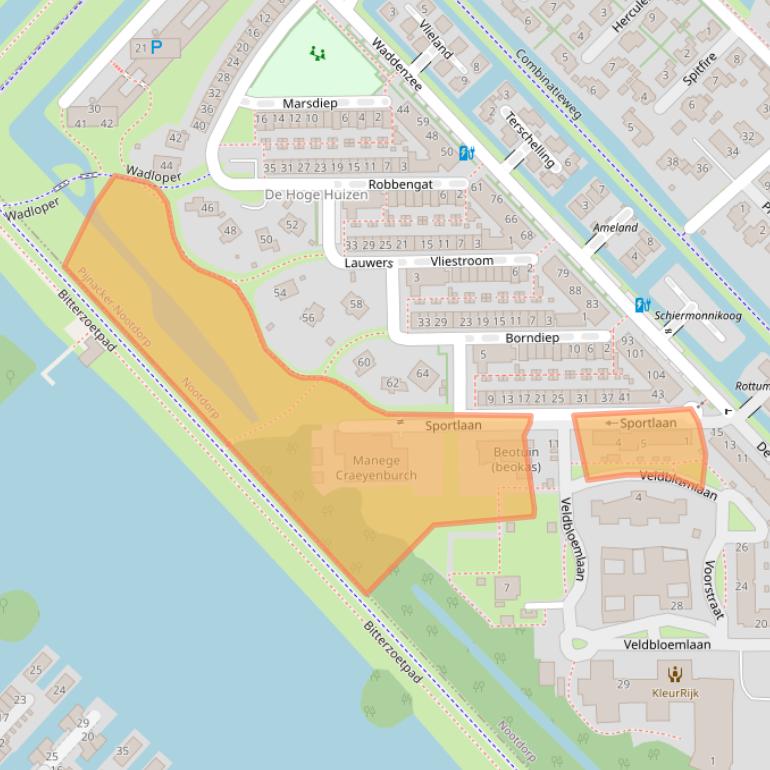 Kaart van postcodegebied 2631KN.