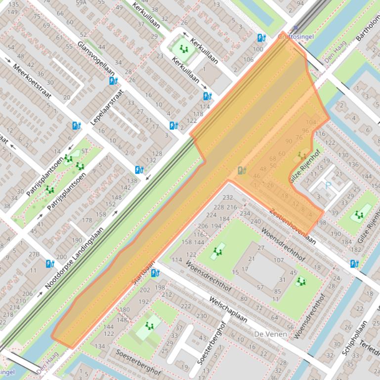 Kaart van postcodegebied 2631LA.