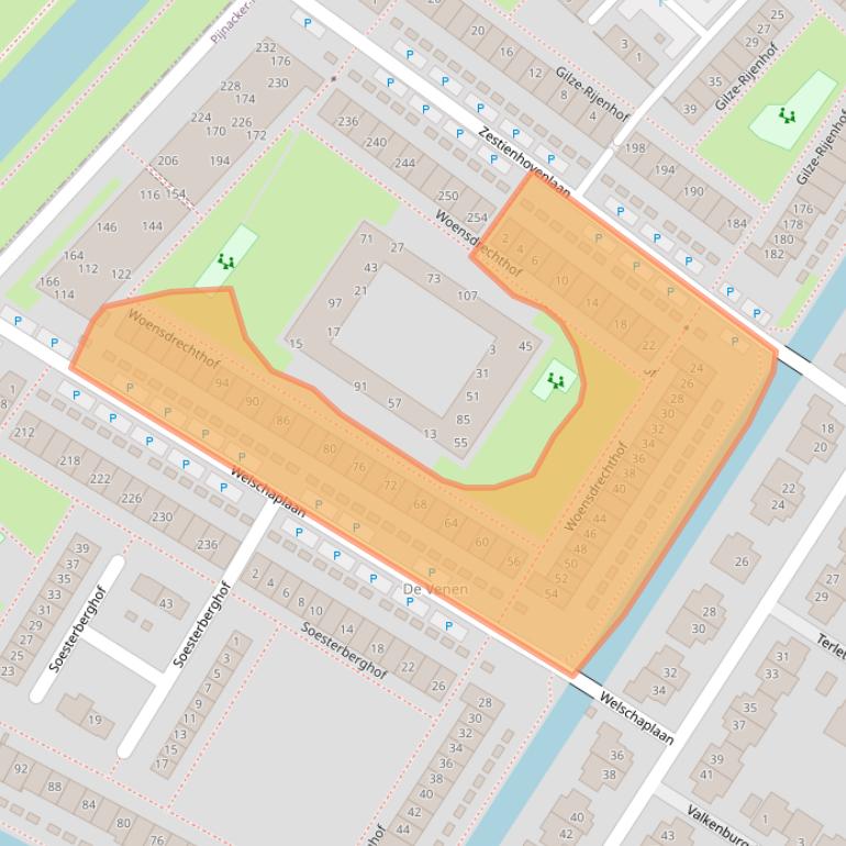 Kaart van postcodegebied 2631LD.