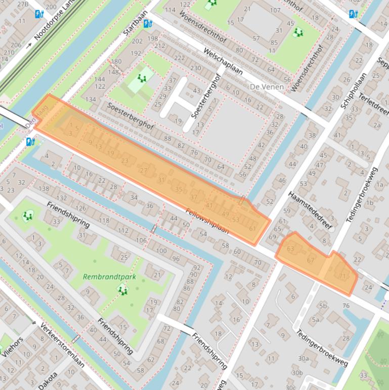 Kaart van postcodegebied 2631ML.