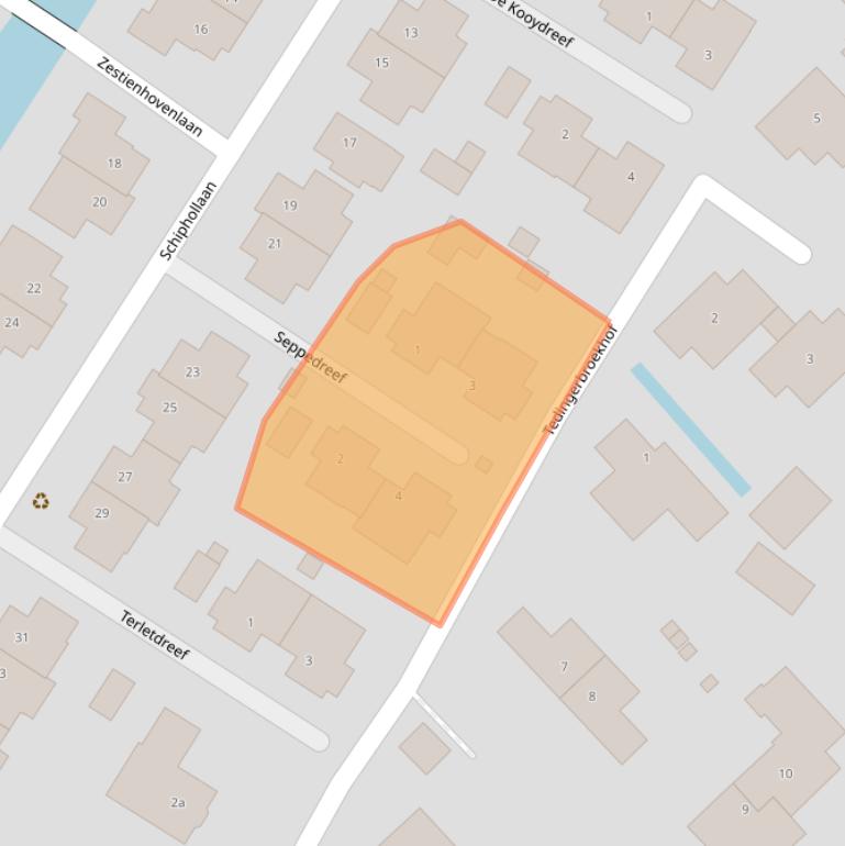 Kaart van postcodegebied 2631MT.