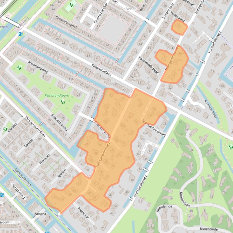 Kaart van postcodegebied 2631NH.