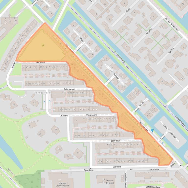 Kaart van postcodegebied 2631NK.