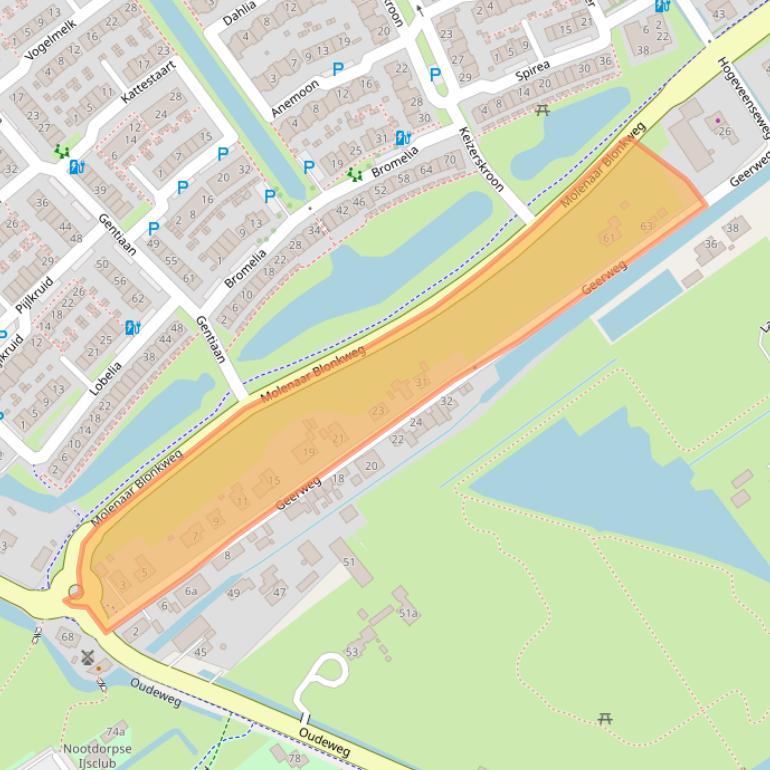 Kaart van postcodegebied 2631PC.