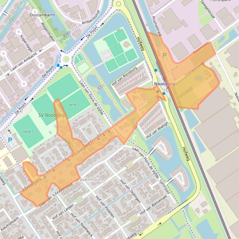 Kaart van postcodegebied 2631PM.