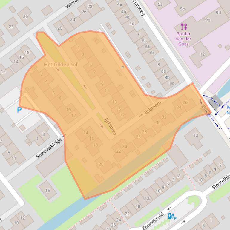 Kaart van postcodegebied 2631PX.