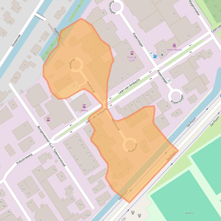 Kaart van postcodegebied 2631RH.