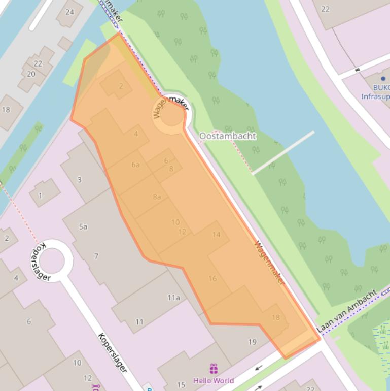 Kaart van postcodegebied 2631RL.