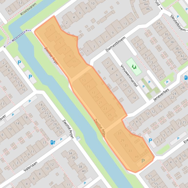 Kaart van postcodegebied 2631TR.