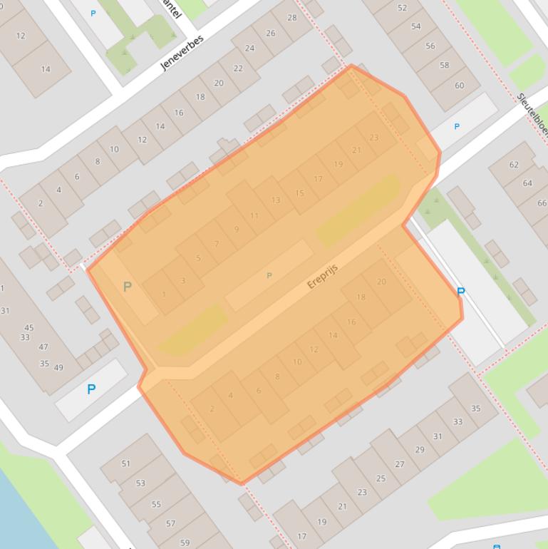 Kaart van postcodegebied 2631TT.
