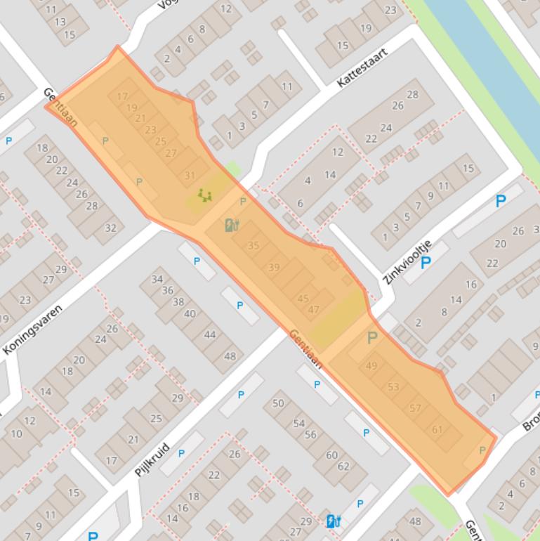 Kaart van postcodegebied 2631VB.