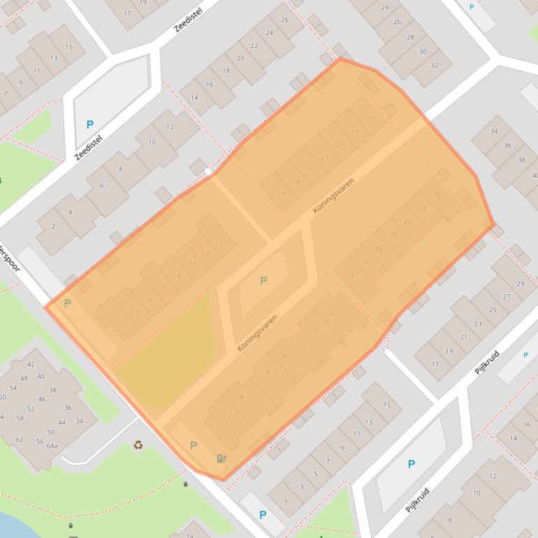 Kaart van postcodegebied 2631VD.