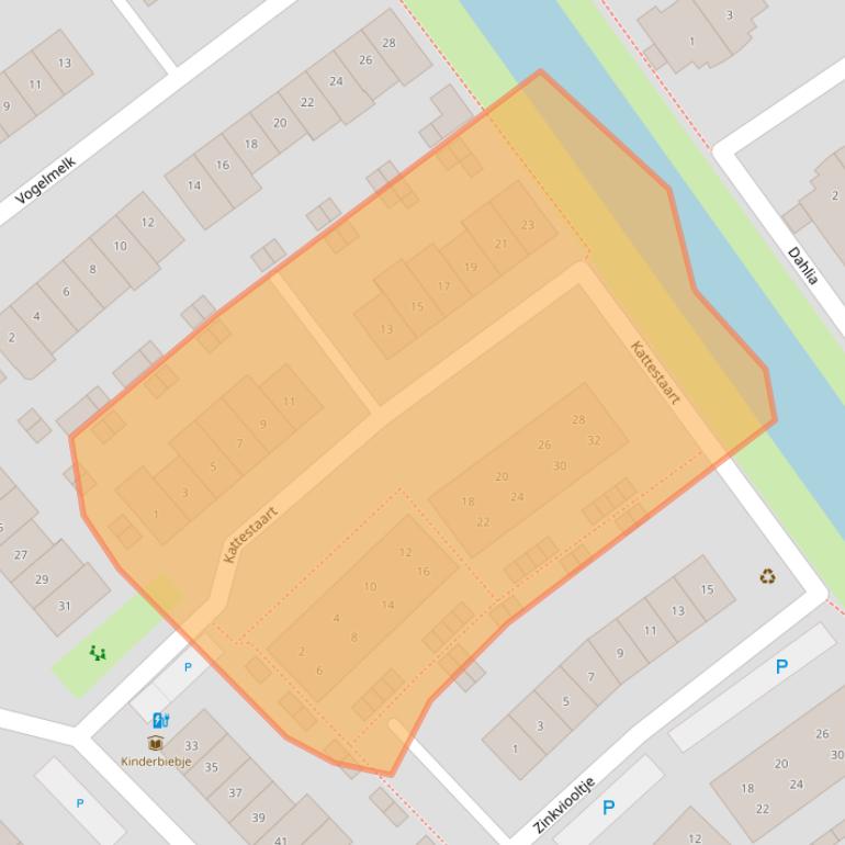 Kaart van postcodegebied 2631VE.